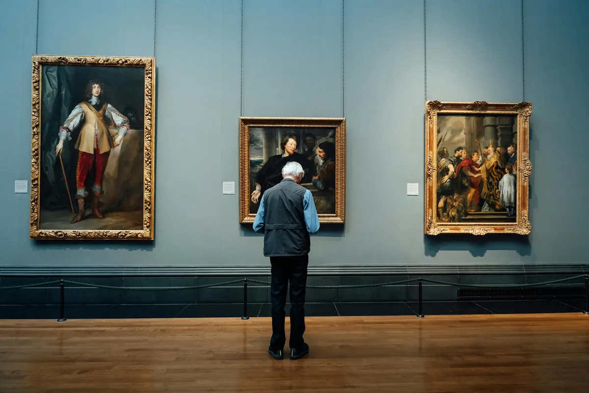 A painting in a quiet gallery